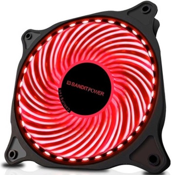 WENTYLATOR SILENT|CZERWONY|33 LED|12cm|MOLEX +3PIN