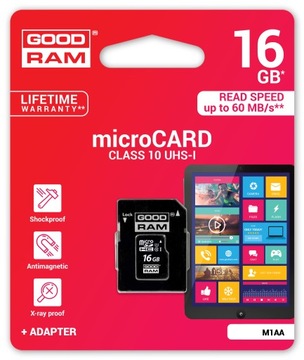 GOODRAM KARTA MICRO 16GB CLASS 10 UHS + CZYTNIK SD