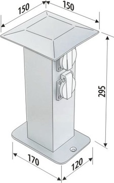 ЭЛЕКТРИЧЕСКИЙ САДОВЫЙ СТОЛБ С РОЗЕТКАМИ