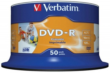 VERBATIM AZO DVD-R, 4,7ГБ, ДЛЯ ПЕЧАТИ, 50 шт.