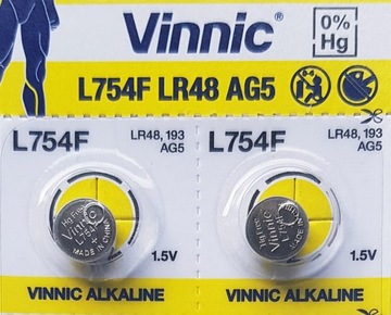 2x BATERIA VINNIC AG5 G5 LR L 754 F 193 48 393