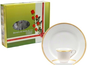 757 ASTRA SERWIS KAWOWY 6/12 CHODZIEŻ PORCELANA