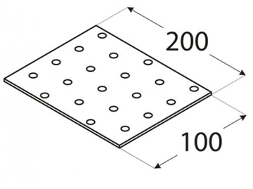 PP12 ПЛОСКИЙ СОЕДИНИТЕЛЬ ПЕРФОРИРОВАННАЯ ПЛАСТИНА OC 100x200