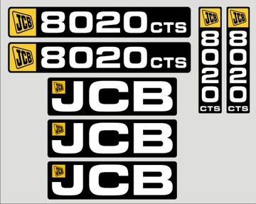 JCB 8020 CTS + пиктограммы наклейки - плоские рамки