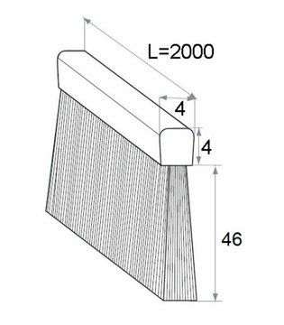 Szczotka uszczelniająca do profili H-46 mm L-2m