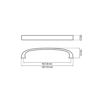 Uchwyt meblowy DC DN45 96mm CHROM PROSTY MODERN