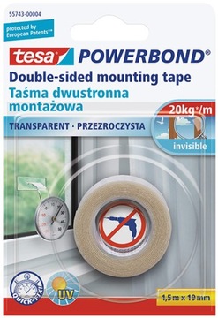 TESA 55743 TAŚMA MONTAŻOWA PRZEZROCZYSTA 2kg/10cm