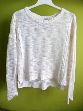 Белый асимметричный тонкий свитер JANINA (38/40