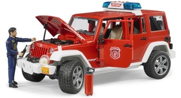 BRUDER 02528 JEEP Wrangler straż pożarna z dźwiękiem + FIGURKA Strażaka