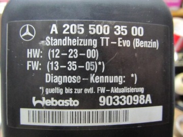 WEBASTO THERMO TOP EVO MERCEDES A2055003500 БЕНЗИН