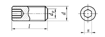 Установочный винт M12x50 с потайной головкой черный DIN 913 2 шт.