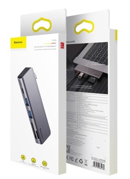 Адаптер BASEUS HUB Type C на 2x USB3.0/TF/SD/Type C PD