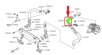 ТРУБКА ИНТЕРКУЛЕРА NISSAN QASHQAI 2.0 14463-JD70B