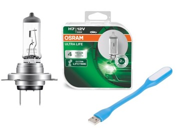 OSRAM H7 ULTRA LIFE 4 Lata Gwarancji + Lampka USB