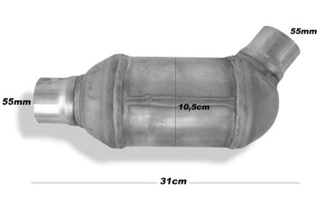 Katalizator Uniwersalny kątowy 55mm EURO3 CERAMIKA