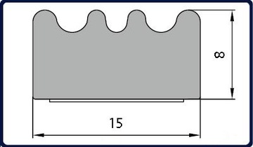 Пломба самоклеющаяся, черная, 15х8 (СД-84) 1м