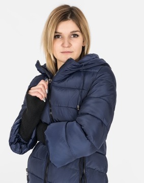 Теплая женская зимняя куртка Parka 8511 XL темно-синяя