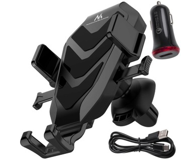 UCHWYT SAMOCHODOWY Z ŁADOWARKĄ INDUKCYJNĄ QC USB-C