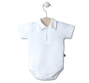 BODY polo KRÓTKI rękaw na CHRZEST KOSZULOBODY r 80