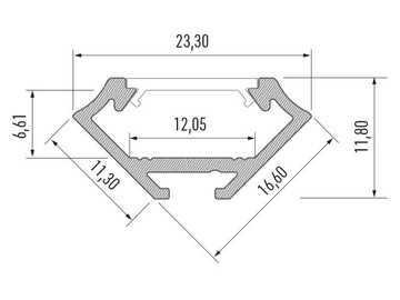 фото ориг. №2, Profile aluminum angular type c anodized to led strip 1m