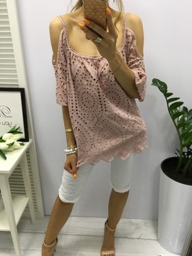 ITALY BOHO STYLE _ BLUZKA RIMINI RÓŻ HAFTY S-L %%%