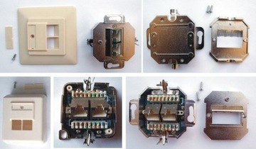 2x сетевая розетка поверхностного монтажа RJ45, категория 5e, THOMSON