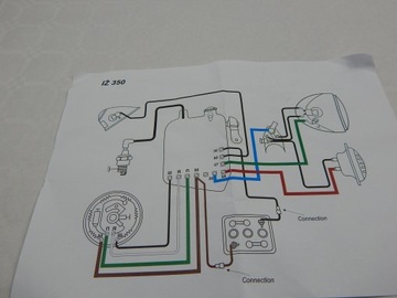 INSTALACJA IŻ-350 W OPLOCIE BAWEŁNIANYM +SCHEMAT