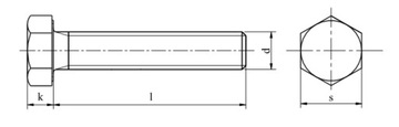 Винты M7x20 с шестигранной головкой 8,8 оцинкованные DIN 933 10 шт.