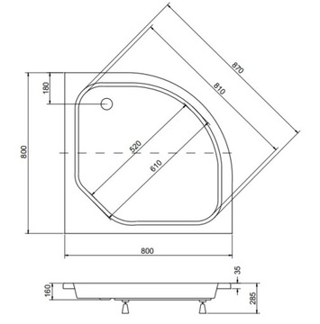 ДУШЕВОЙ ПОДДОН BESCO DIPER II 80x80 КОРПУС СИФОНА