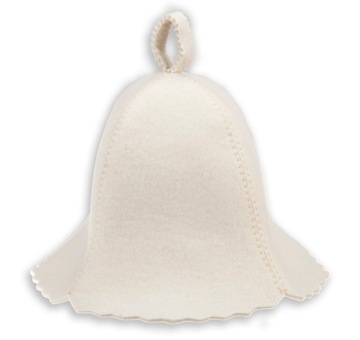 GRUBA SAUNA CZAPKA DO SAUNY 100%WEŁNA JASNA XL/XXL