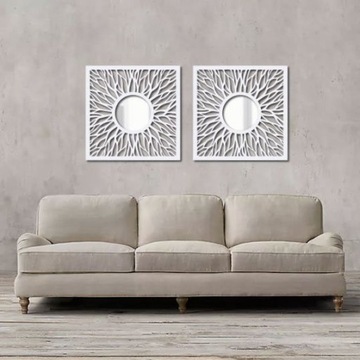 Настенное зеркало SOLAR 60х60см, картина из дерева