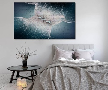 Картина ПОЦЕЛУЙ 1 - дизайн на темно-синем холсте