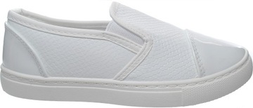 BIAŁE LAKIEROWANE TENISÓWKI SLIP ON r 32