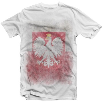 KOSZULKA T-SHIRT VINTAGE FLAGA POLSKA ORZEŁ R. XXL