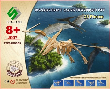 фото ориг. №4, Puzzle wooden 3-door dinosaur pteranodon j007