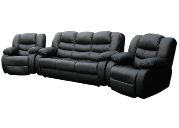 Zestaw mebli 3+1+1 Borys sofa+ 2 fotel skóra