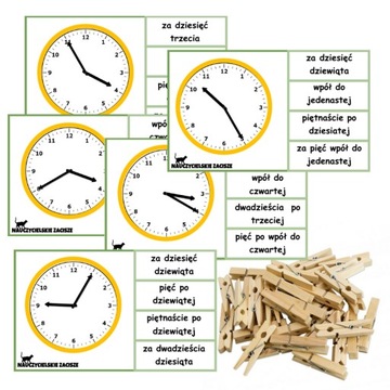 Klamerkowe pomoce dydaktyczne ZEGARY CZ.1