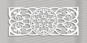 AŻUROWA DEKORACJA 3D,MANDALA KWIATOWA, 49x 119 cm