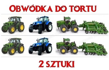 TRAKTOR TRAKTORY OBWÓDKA OPŁATEK NA TORT 2szt wz8