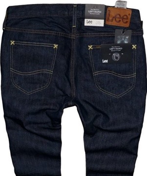 LEE LUKE spodnie skinny SOLID BLUE rurki W27 L32