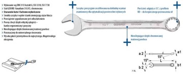 НАБОР КЛЮЧЕЙ DIN3113A 8-22MM, 11 ПРЕДМЕТОВ. , ПЛОСКИЙ ГЛАЗ