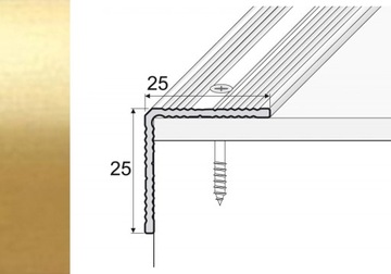 Listwa 180cm kątownik aluminium 25x25mm ZŁOTO A40