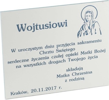 TABLICZKA CHRZEST dedykacja prezent GRAWER 12x10cm