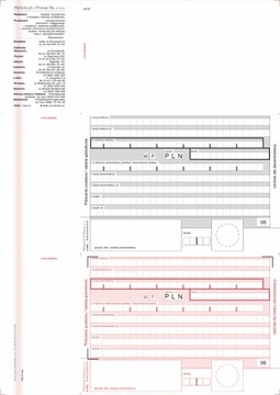 Polecenie przelewu 2-odcinkowe formularze do nadruku A4 F-110-2 100 ark.