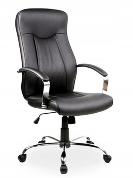 FOTEL OBROTOWY Q-052 CZARNY ecoskóra Max. obciążenia 100kg.