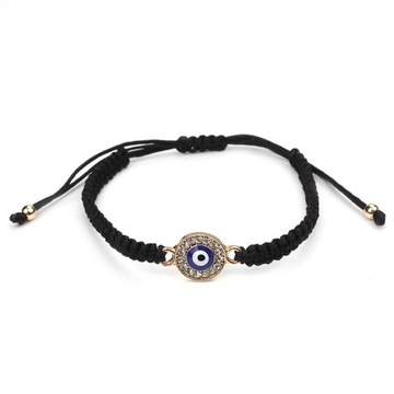 Турецкий браслет с красной нитью Evil Eye, золото 130 пробы