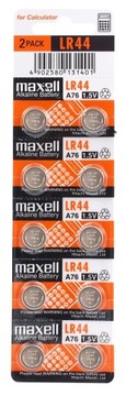 MAXELL 10x Baterie Alkaiczne Płaski Guzikowe LR44 G13 L1154 A76 AG13