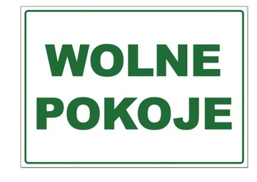 WOLNE POKOJE tabliczka TABLICA pcv ZNAK szyld free rooms