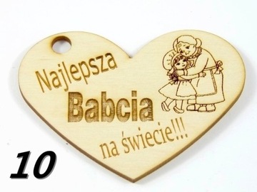 BRELOK zawieszka MAGNES babcia WZORY serce