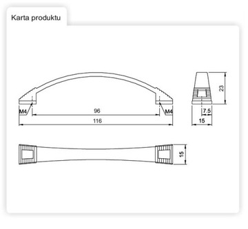 МЕБЕЛЬНАЯ РУЧКА В РЕТРО - UR019 96ММ ПАТИНА АМИКС